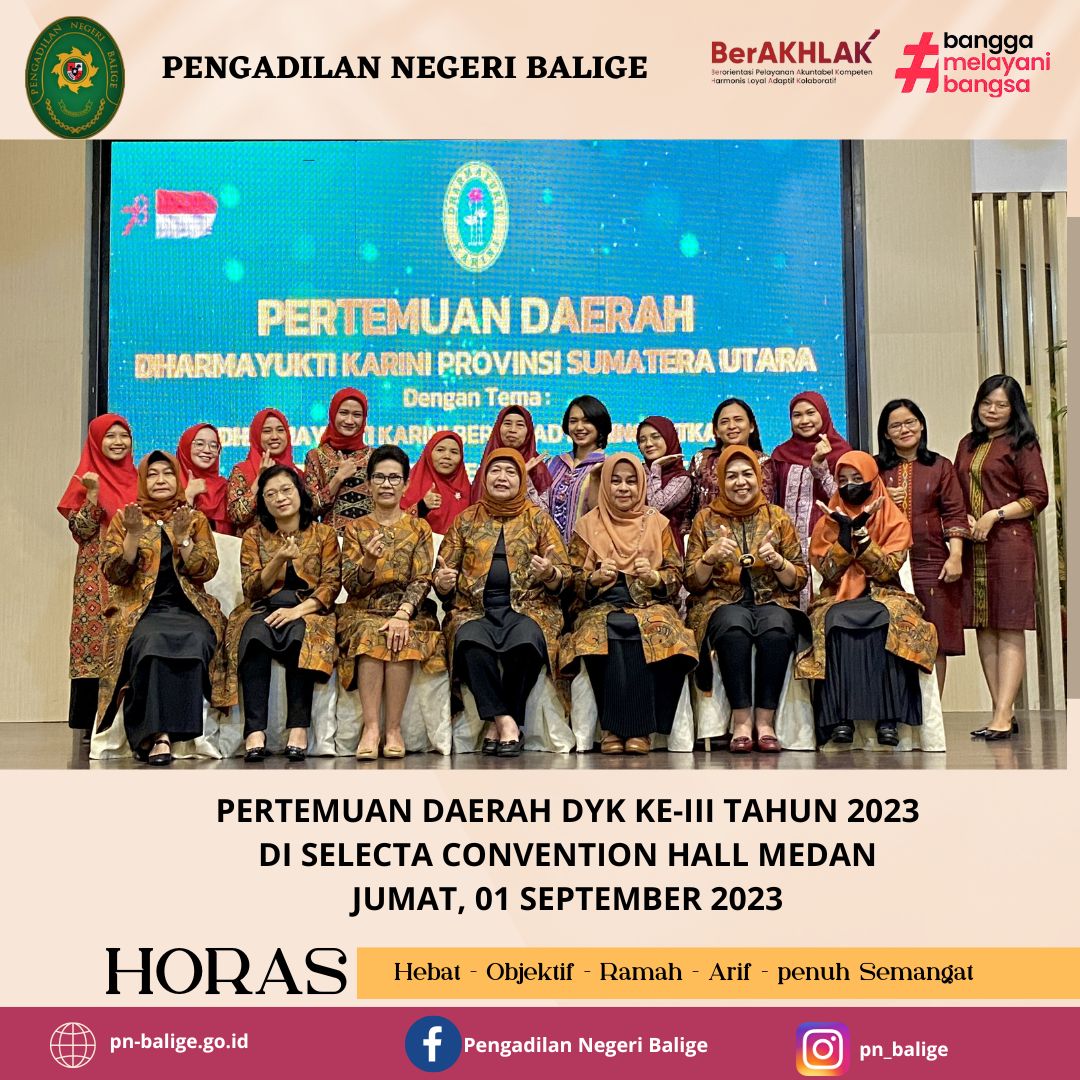 PERTEMUAN DAERAH DYK KE-III TAHUN 2023 DI SELECTA CONVENTION HALL MEDAN 